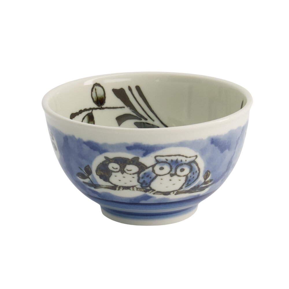 Kawaii Owl Rice skål, blå - 400 ml.
